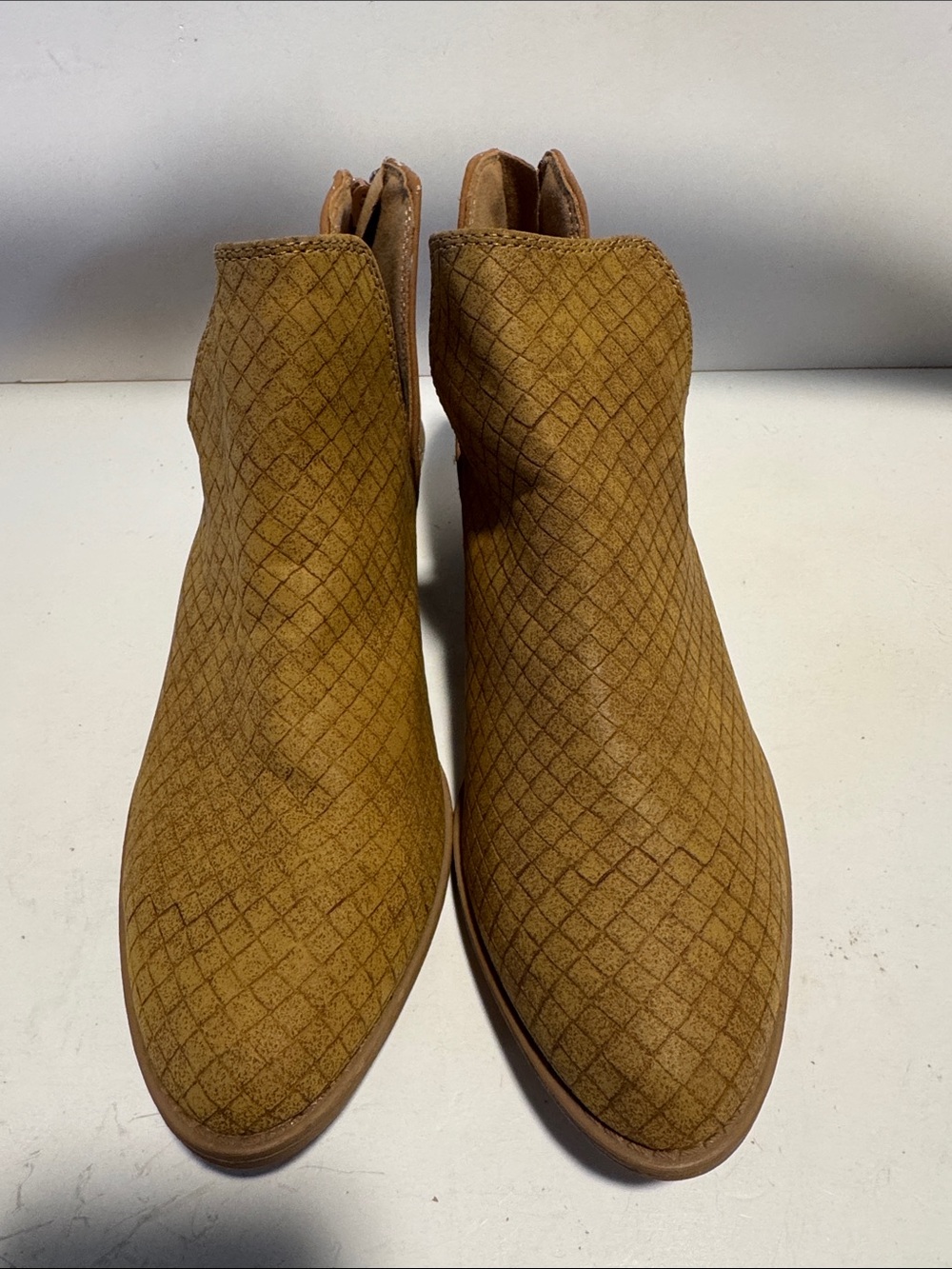 Women's Tan Textured Suede Ankle Boots